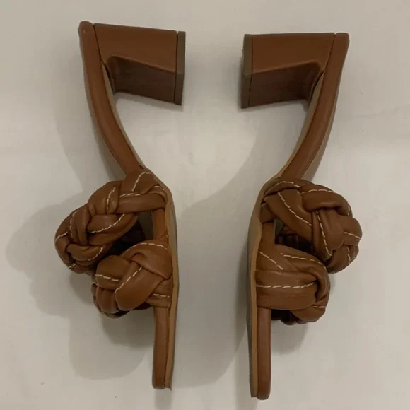KAANAS Tartu Braided Heel Sandal Brandy Size 8 - Picture 6 of 9